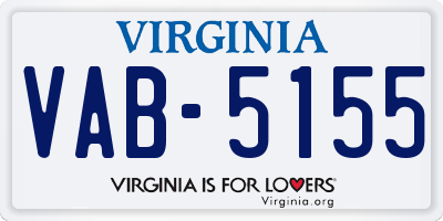 VA license plate VAB5155