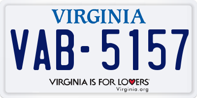 VA license plate VAB5157