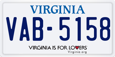 VA license plate VAB5158