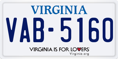 VA license plate VAB5160