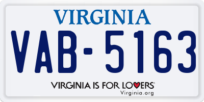 VA license plate VAB5163