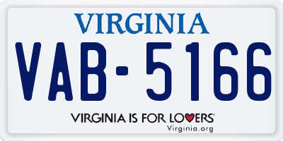 VA license plate VAB5166