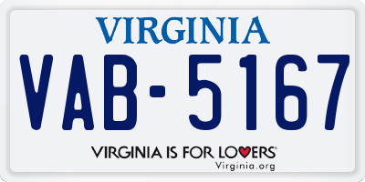 VA license plate VAB5167