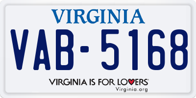 VA license plate VAB5168