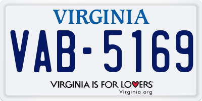 VA license plate VAB5169