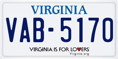 VA license plate VAB5170