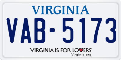 VA license plate VAB5173