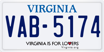 VA license plate VAB5174