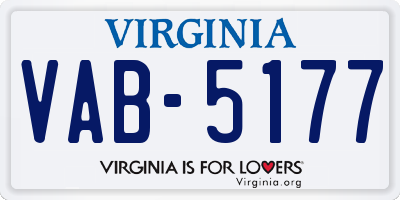 VA license plate VAB5177