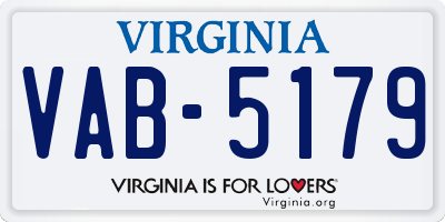 VA license plate VAB5179