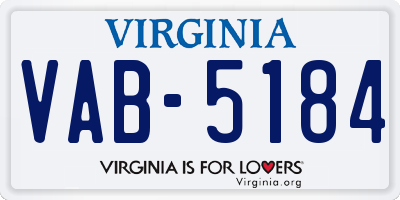 VA license plate VAB5184