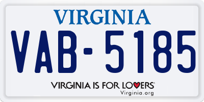 VA license plate VAB5185