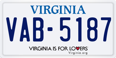 VA license plate VAB5187