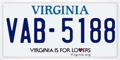 VA license plate VAB5188