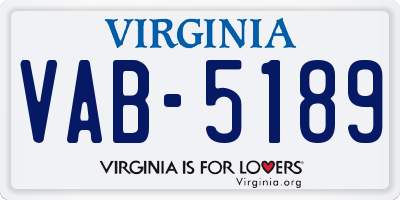 VA license plate VAB5189