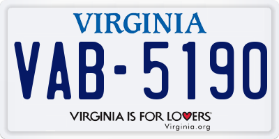 VA license plate VAB5190