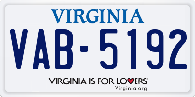 VA license plate VAB5192