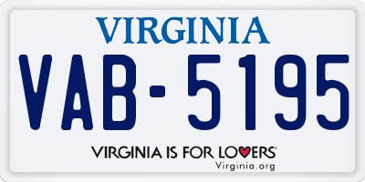 VA license plate VAB5195