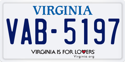 VA license plate VAB5197