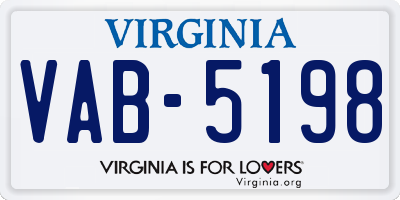 VA license plate VAB5198