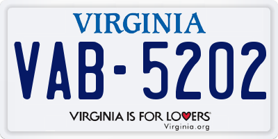 VA license plate VAB5202