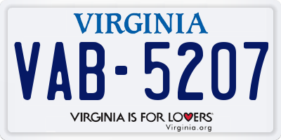 VA license plate VAB5207