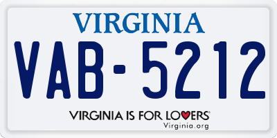 VA license plate VAB5212