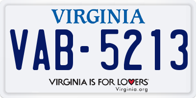 VA license plate VAB5213