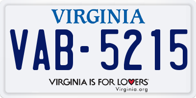 VA license plate VAB5215