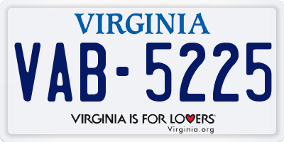 VA license plate VAB5225