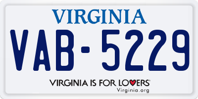 VA license plate VAB5229