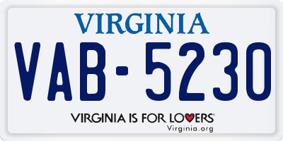 VA license plate VAB5230