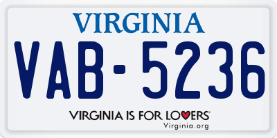 VA license plate VAB5236