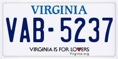 VA license plate VAB5237