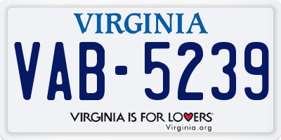 VA license plate VAB5239