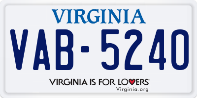 VA license plate VAB5240