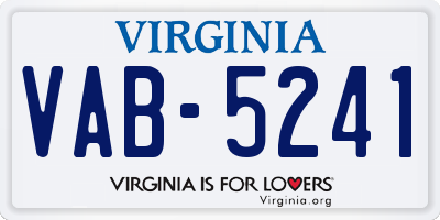 VA license plate VAB5241