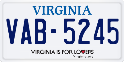 VA license plate VAB5245