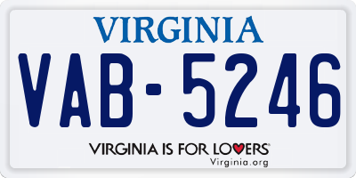 VA license plate VAB5246