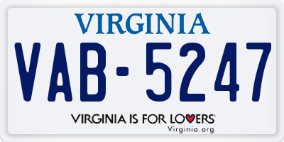 VA license plate VAB5247