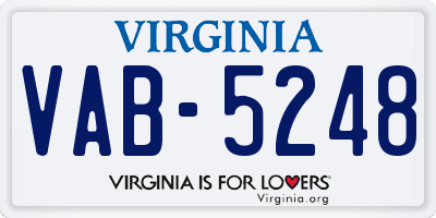 VA license plate VAB5248