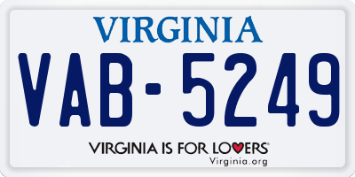 VA license plate VAB5249