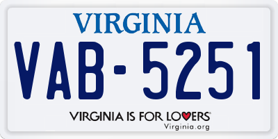 VA license plate VAB5251