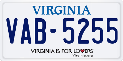 VA license plate VAB5255