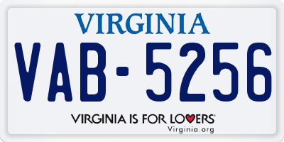 VA license plate VAB5256