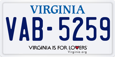 VA license plate VAB5259