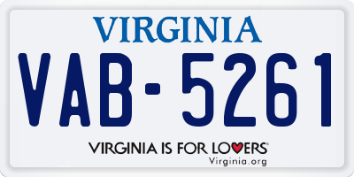 VA license plate VAB5261