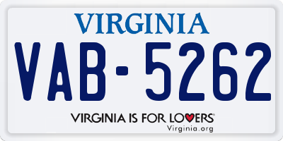 VA license plate VAB5262