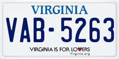 VA license plate VAB5263