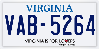 VA license plate VAB5264